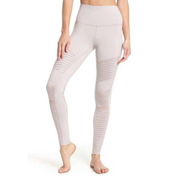 ALO Yoga Pants - ALO Yoga High-Waist Airbrush Moto Legging in Lavender Cloud, Size XS